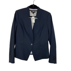 NWT Ann Taylor Navy Blue Blazer Size 8, 1 front button, button cuffs